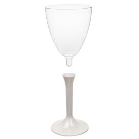 Plastic stamglas wijn beige verwijderbare stam 180ml (20 stuks)