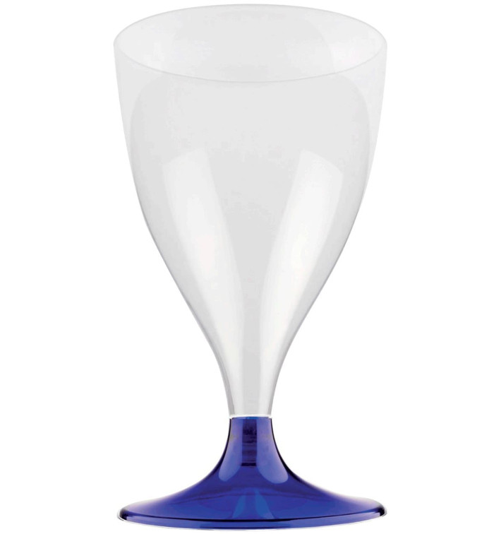 Plastic stamglas wijn blauw transparant 200ml 2P (400 stuks) Plastic stamglas wijn blauw transparant 200ml 2P (400 stuks)