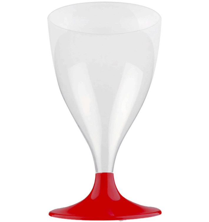 Plastic stamglas wijn bordeauxrood 200ml 2P (20 stuks) Plastic stamglas wijn bordeauxrood 200ml 2P (20 stuks)