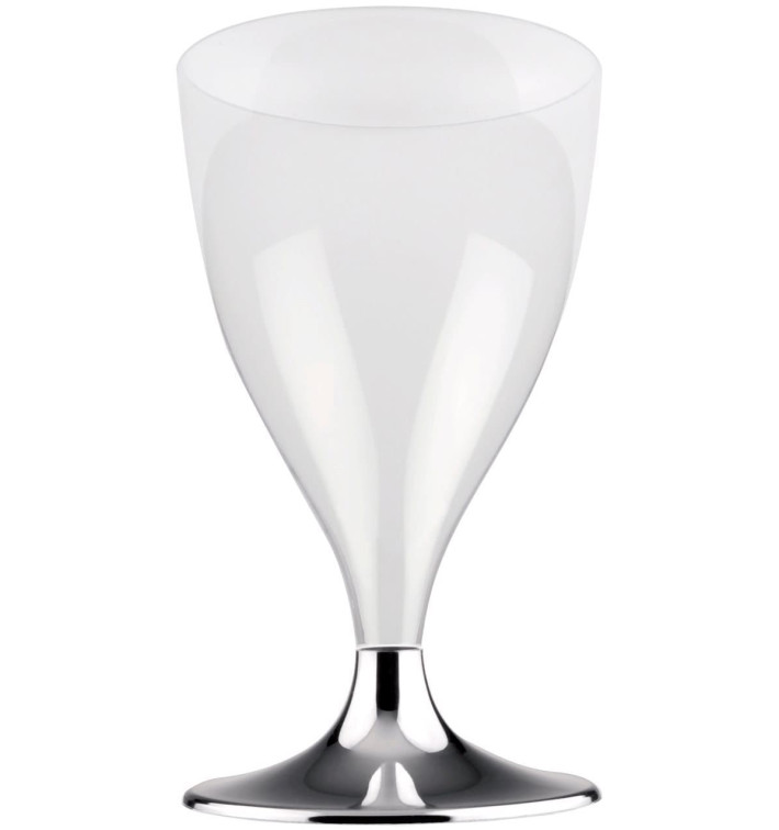 Plastic stamglas wijn niquel chroom 200ml 2P (400 stuks) Plastic stamglas wijn niquel chroom 200ml 2P (400 stuks)