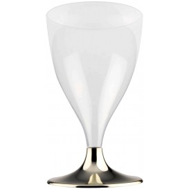 Plastic stamglas wijn goud chroom 200ml 2P (400 stuks)