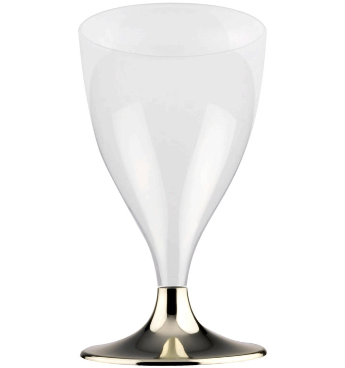 Plastic stamglas wijn goud chroom 200ml 2P (400 stuks) Plastic stamglas wijn goud chroom 200ml 2P (400 stuks)