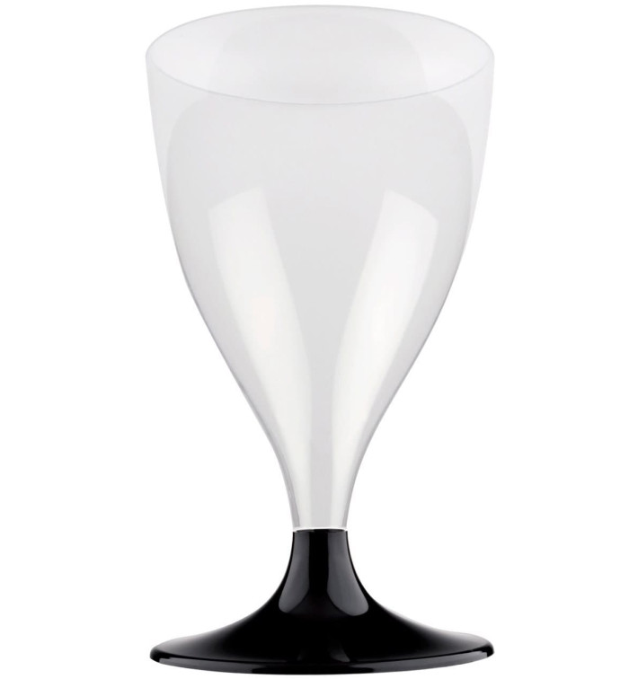 Plastic stamglas wijn zwart 200ml 2P (20 stuks) Plastic stamglas wijn zwart 200ml 2P (20 stuks)