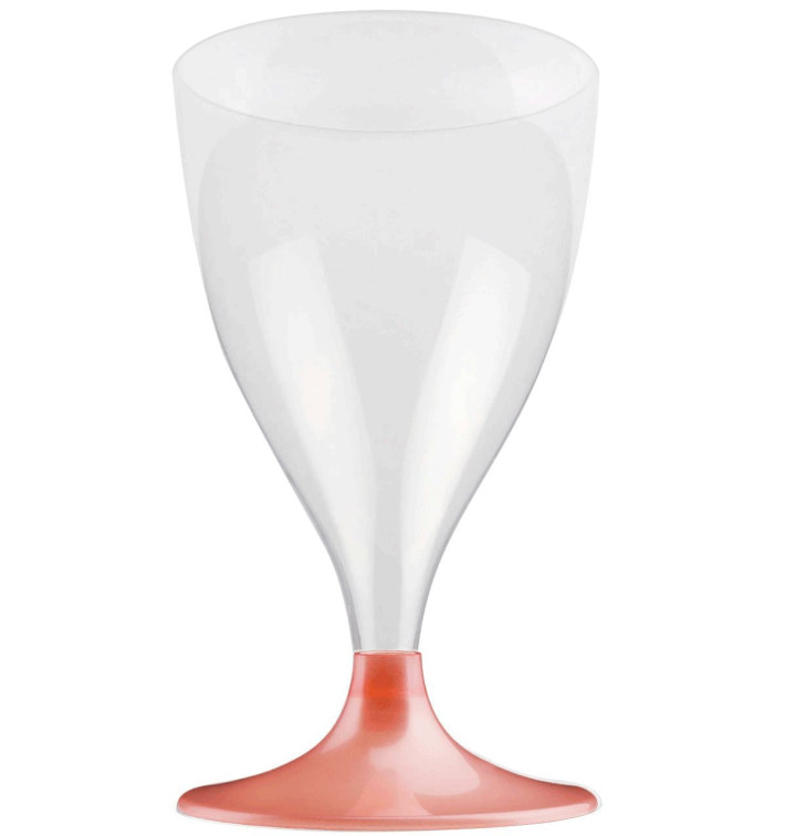 Plastic stamglas wijn perzik kleur parel 200ml 2P (400 stuks) Plastic stamglas wijn perzik kleur parel 200ml 2P (400 stuks)