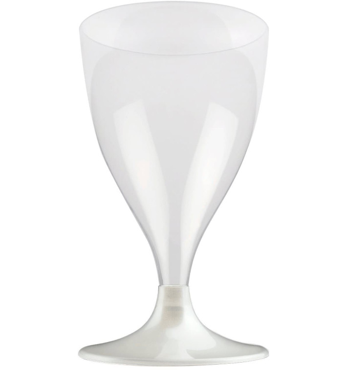 Plastic stamglas wijn wit parel 200ml 2P (20 stuks) Plastic stamglas wijn wit parel 200ml 2P (20 stuks)