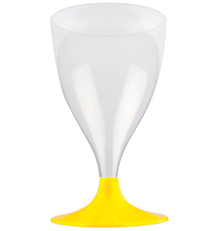 Plastic stamglas wijn geel 200ml 2P (20 stuks) Plastic stamglas wijn geel 200ml 2P (20 stuks)