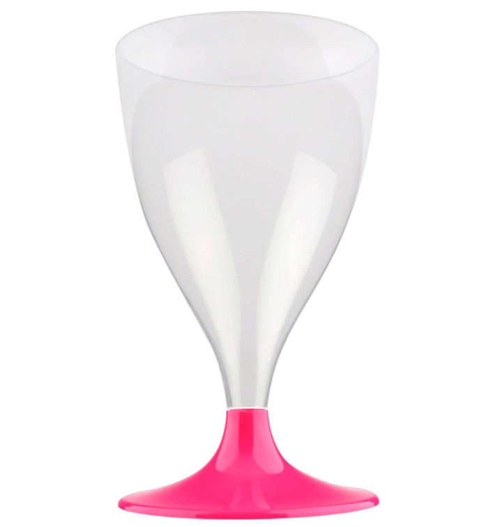 Plastic stamglas wijn fuchsia 200ml 2P (400 stuks) Plastic stamglas wijn fuchsia 200ml 2P (400 stuks)