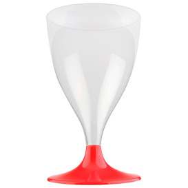 Plastic stamglas wijn rood transparant 200ml 2P (20 stuks)