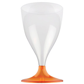 Plastic stamglas wijn oranje transparant 200ml 2P (20 stuks)