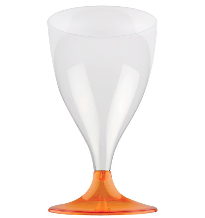 Plastic stamglas wijn oranje transparant 200ml 2P (400 stuks) Plastic stamglas wijn oranje transparant 200ml 2P (400 stuks)