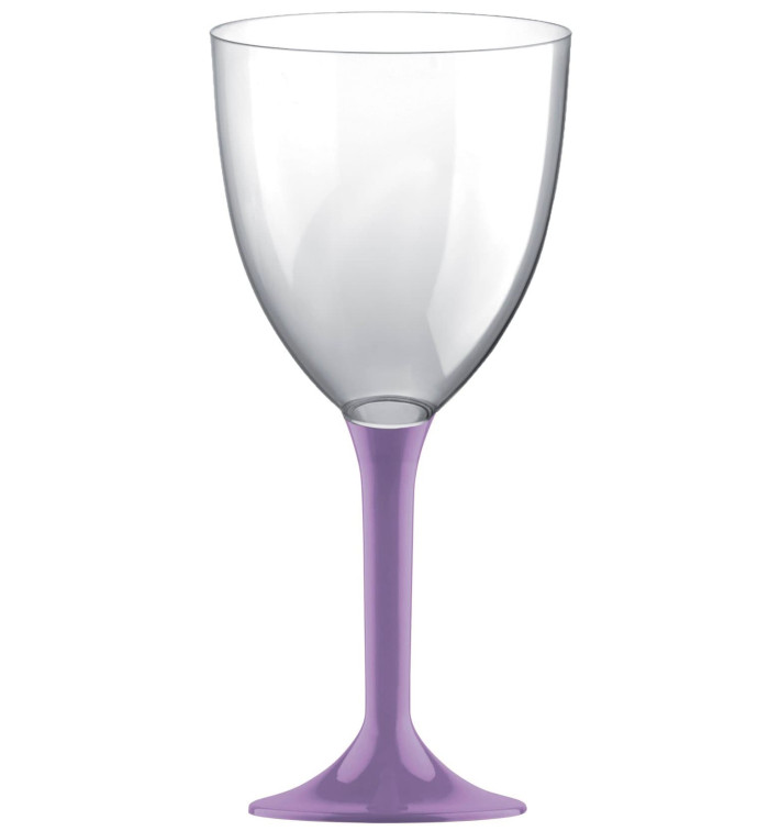 Plastic stamglas wijn lila verwijderbare stam 300ml (20 stuks) Plastic stamglas wijn lila verwijderbare stam 300ml (20 stuks)