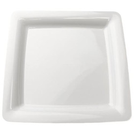 Plastic bord Vierkant extra sterk wit 18x18cm (20 stuks) 