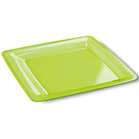 Plastic bord Vierkant extra sterk groen 22,5x22,5cm (6 stuks) 