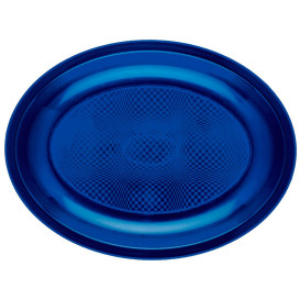 Plastic schotel microgolfbaar Ovaal vormig blauw "Rond vormig" 25,5x19 cm (50 stuks) 