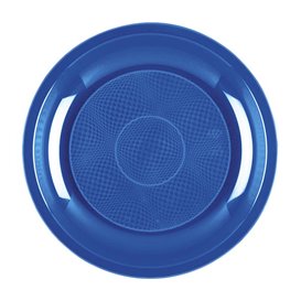 Plastic bord Dessert mediterranean blauw "Rond vormig" PP Ø18,5 cm (50 stuks) 