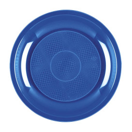 Plastic bord Dessert mediterranean blauw "Rond vormig" PP Ø18,5 cm (50 stuks) 