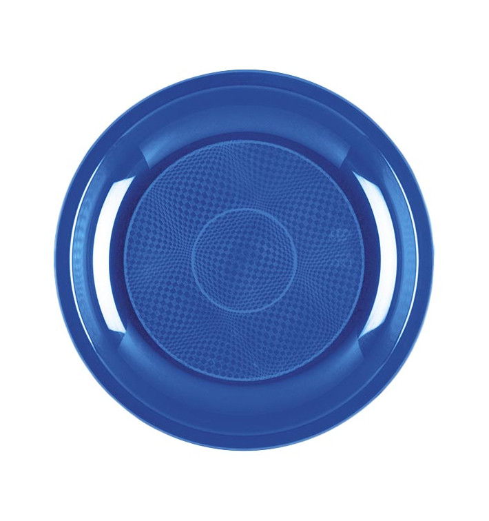 Plastic bord Dessert mediterranean blauw "Rond vormig" PP Ø18,5 cm (50 stuks) 