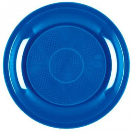 Plastic bord Plat mediterranean blauw "Rond vormig" PP Ø22 cm (600 stuks)