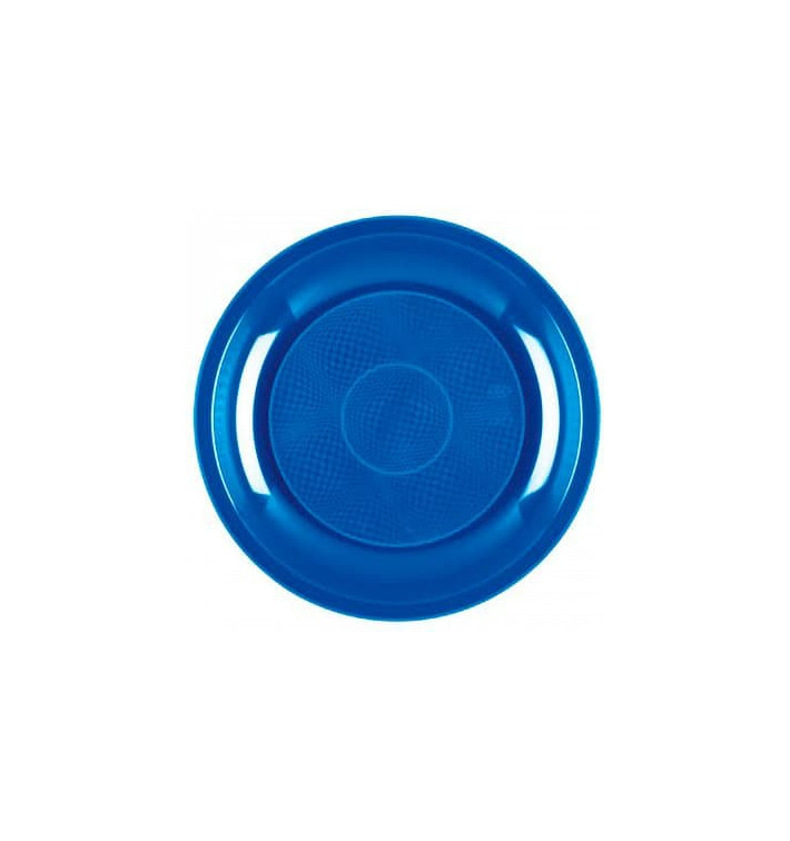 Plastic bord Plat mediterranean blauw "Rond vormig" PP Ø22 cm (600 stuks)