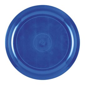 Plastic bord mediterranean blauw "Rond vormig" PP Ø29 cm (25 stuks) 