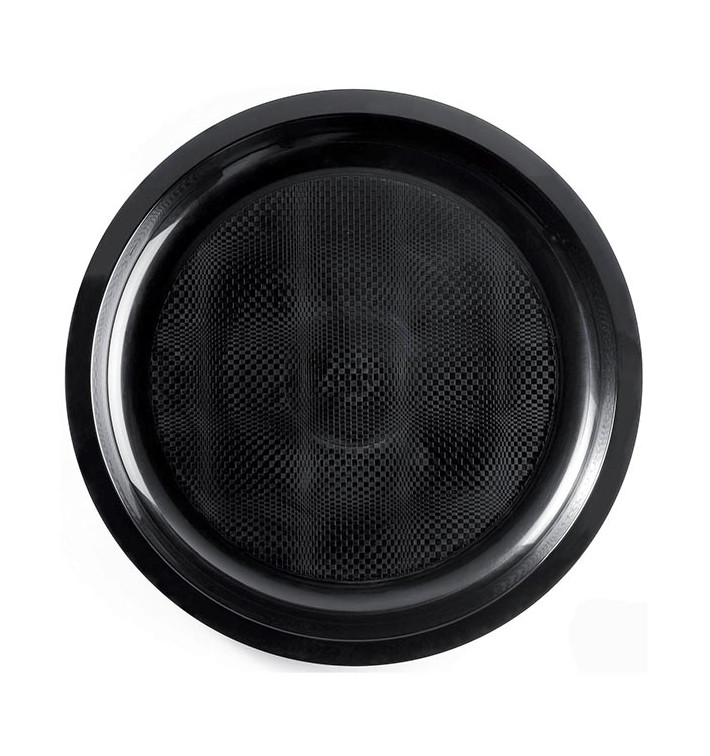 Plastic bord zwart "Rond vormig" PP Ø29 cm (300 stuks) Plastic bord zwart "Rond vormig" PP Ø29 cm (300 stuks)