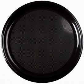 Plastic bord voor Pizza zwart "Rond vormig" PP Ø35 cm (144 stuks)