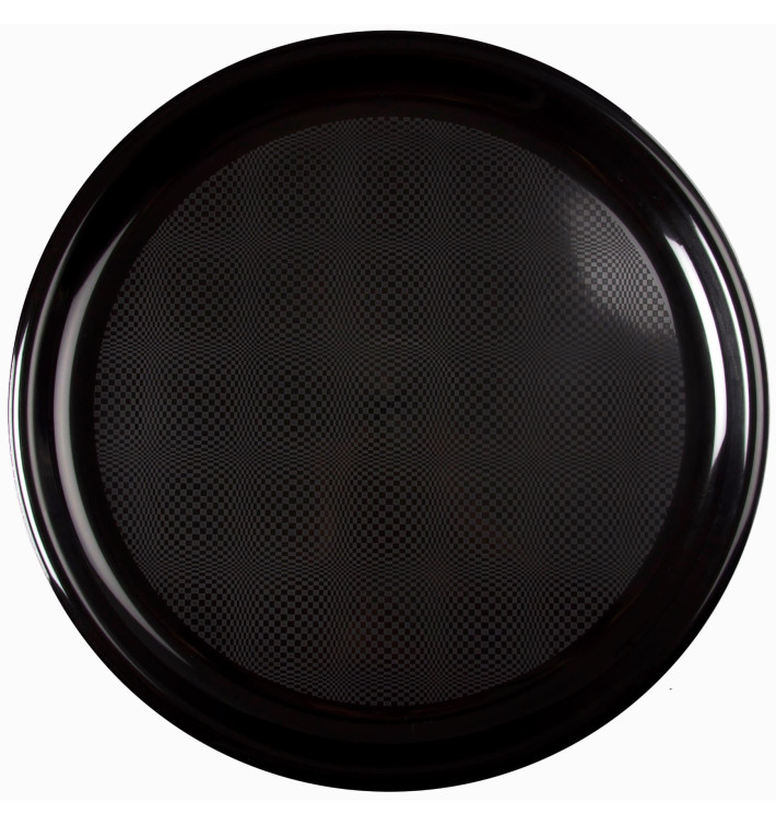 Plastic bord voor Pizza zwart "Rond vormig" PP Ø35 cm (144 stuks) Plastic bord voor Pizza zwart "Rond vormig" PP Ø35 cm (144 stuks)