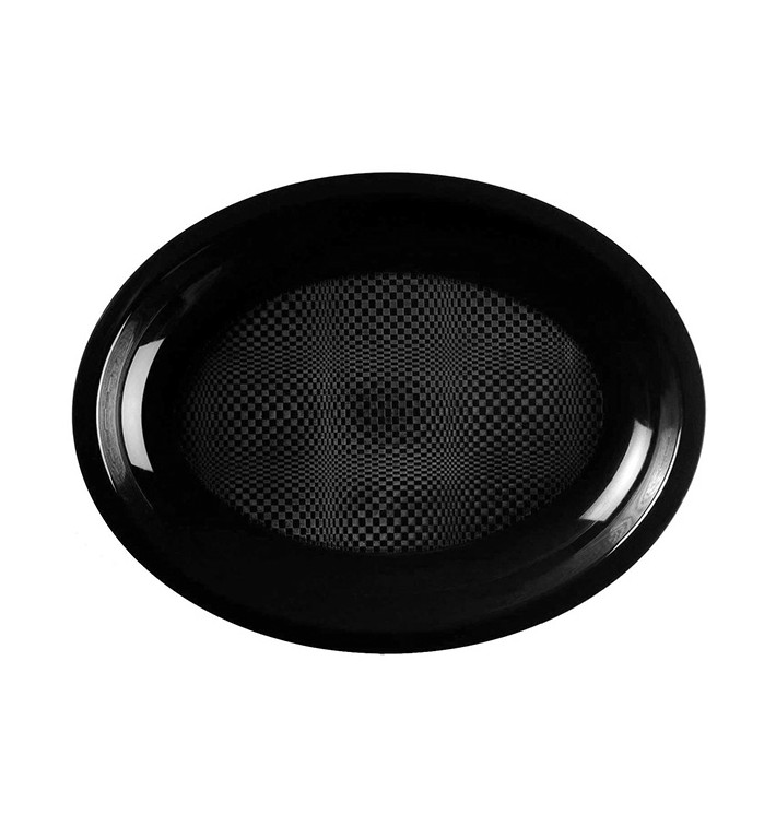 Plastic schotel microgolfbaar Ovaal vormig zwart "Rond vormig" 25,5x19 cm (600 stuks)