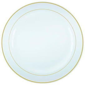 Plastic bord Extra stijf met Ovale rand goud 26cm (200 stuks)