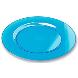 Plastic bord Rond vormig extra sterk turkoois 23cm (90 stuks)