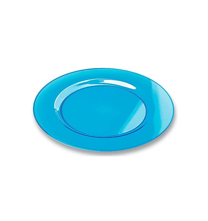 Plastic bord Rond vormig extra sterk turkoois 23cm (90 stuks)