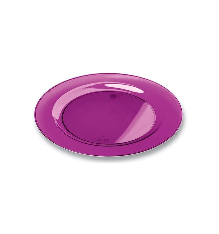 Plastic bord Rond vormig extra sterk aubergine kleur 19cm (10 stuks) Plastic bord Rond vormig extra sterk aubergine kleur 19cm (10 stuks)