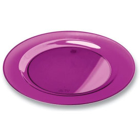 Plastic bord Rond vormig extra sterk aubergine kleur 26cm (90 stuks)