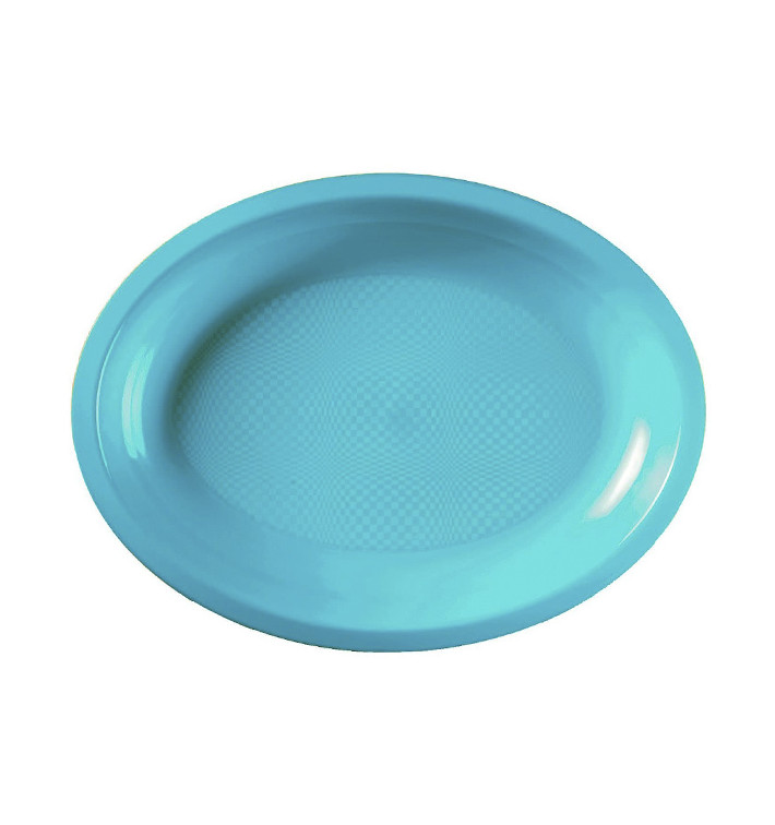 Plastic dienblad microgolfbaar Ovaal vormig turkoois 31,5x22 cm (25 stuks) Plastic dienblad microgolfbaar Ovaal vormig turkoois 31,5x22 cm (25 stuks)