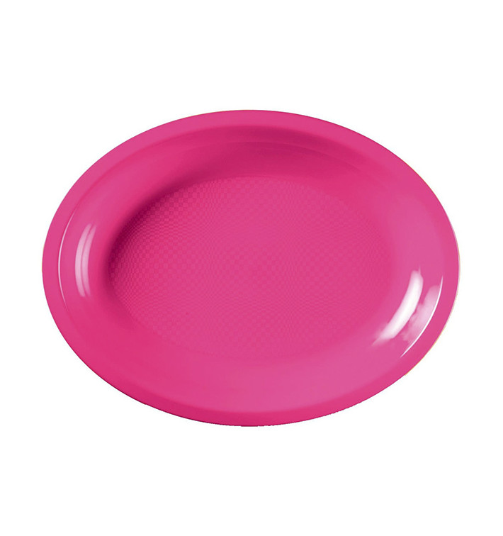 Plastic schotel microgolfbaar Ovaal vormig fuchsia 31,5x22 cm (300 stuks) Plastic schotel microgolfbaar Ovaal vormig fuchsia 31,5x22 cm (300 stuks)