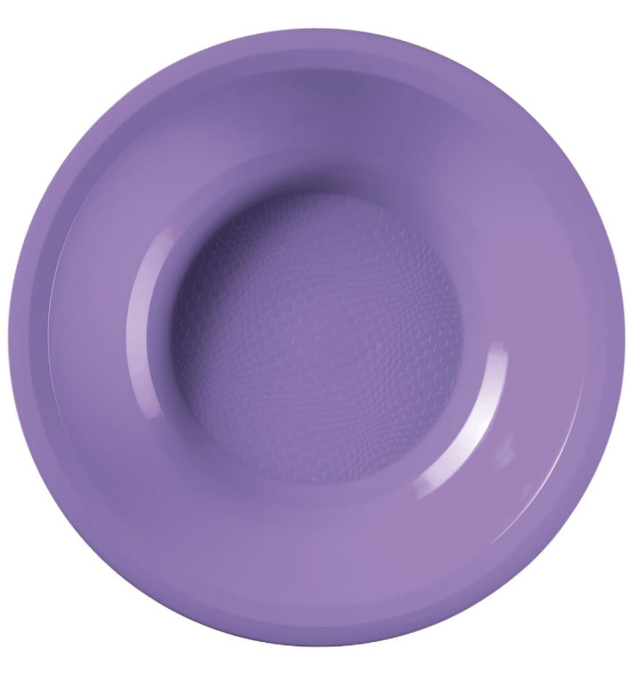 Plastic bord Diep lila "Rond vormig" PP Ø19,5 cm (600 stuks) Plastic bord Diep lila "Rond vormig" PP Ø19,5 cm (600 stuks)