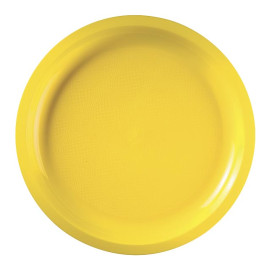 Plastic bord geel "Rond vormig" PP Ø29 cm (300 stuks)