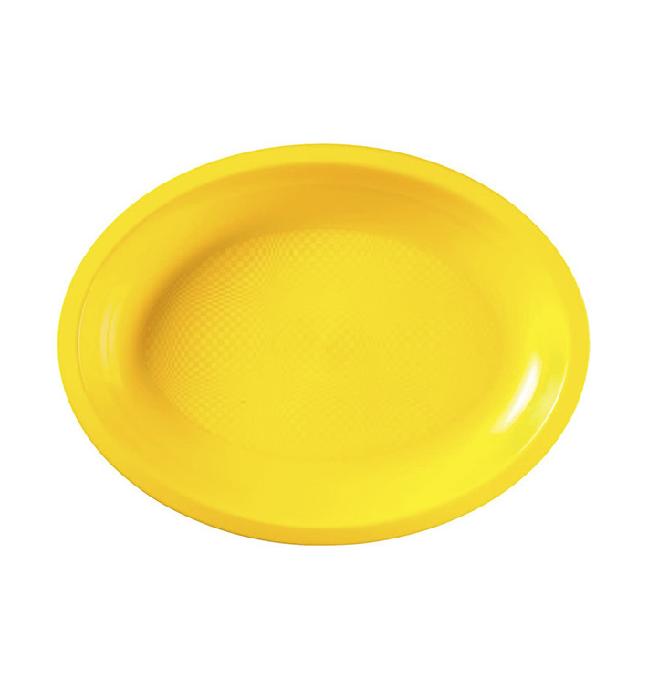 Plastic schotel microgolfbaar Ovaal vormig geel 25,5x19 cm (50 stuks) Plastic schotel microgolfbaar Ovaal vormig geel 25,5x19 cm (50 stuks)