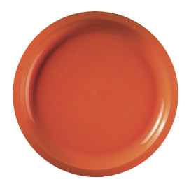 Plastic bord oranje "Rond vormig" PP Ø29 cm (25 stuks) 