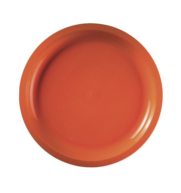 Plastic bord oranje "Rond vormig" PP Ø29 cm (25 stuks) Plastic bord oranje "Rond vormig" PP Ø29 cm (25 stuks)