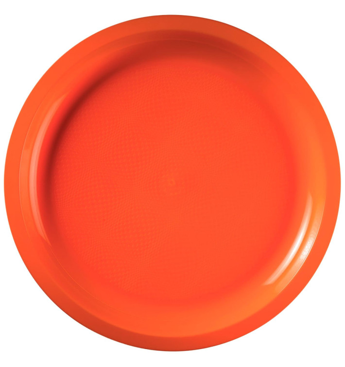 Plastic bord oranje "Rond vormig" PP Ø29 cm (300 stuks) Plastic bord oranje "Rond vormig" PP Ø29 cm (300 stuks)