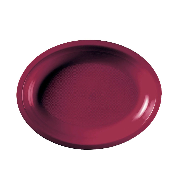 Plastic schotel microgolfbaar Ovaal vormig bordeauxrood "Rond vormig" 25,5x19 cm (50 stuks) Plastic schotel microgolfbaar Ovaal vormig bordeauxrood "Rond vormig" 25,5x19 cm (50 stuks)