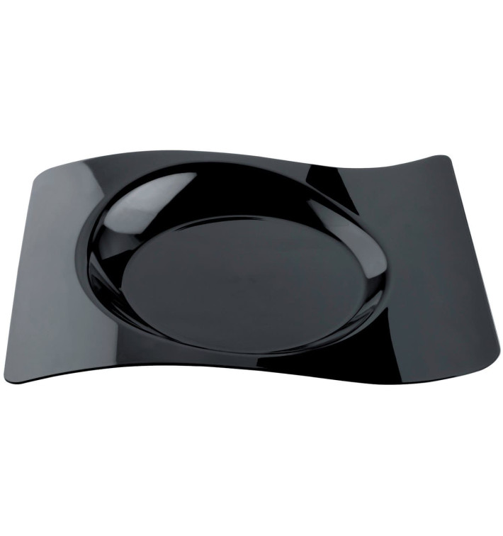 Plastic bord "voorma" zwart 28x23 cm (12 stuks) Plastic bord "voorma" zwart 28x23 cm (12 stuks)