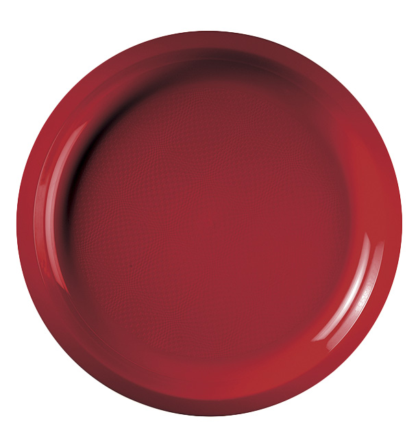Plastic bord rood "Rond vormig" PP Ø29 cm (300 stuks)