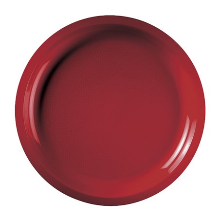 Herbruikbare harde bord rood "Rond vormig" PP Ø29 cm (300 stuks)