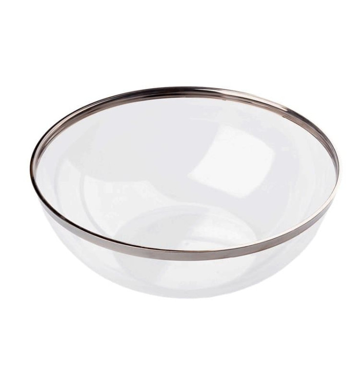 Plastic Kom met Rand van Hard zilver 1500ml Ø20cm (40 stuks) Plastic Kom met Rand van Hard zilver 1500ml Ø20cm (40 stuks)