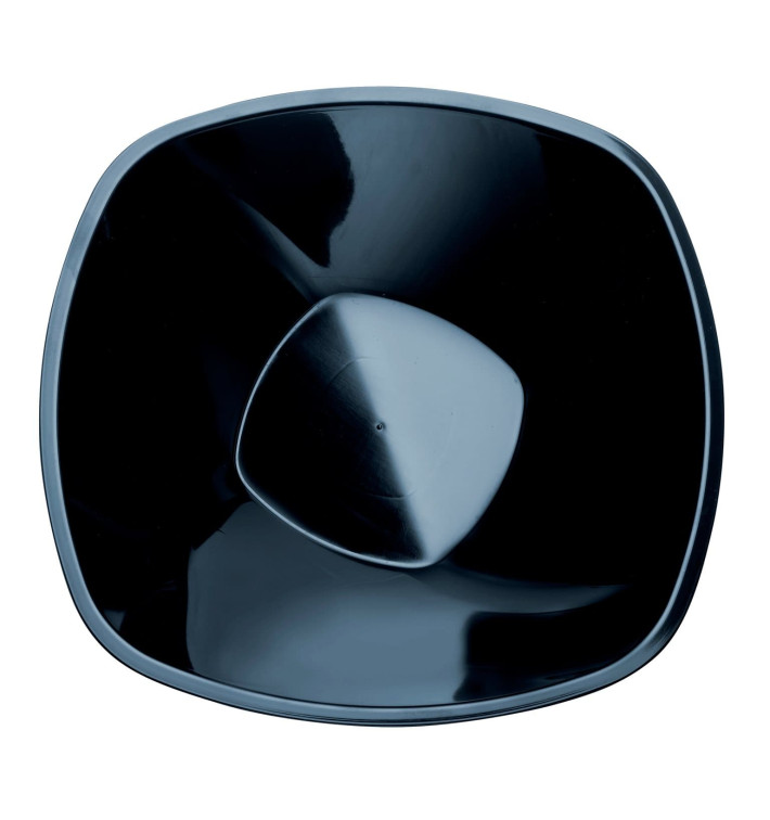 Plastic Kom PP "Vierkant" zwart 1250ml Ø21cm (60 stuks) Plastic Kom PP "Vierkant" zwart 1250ml Ø21cm (60 stuks)