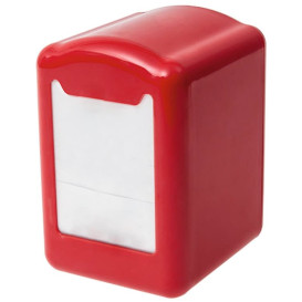 Servet plastic dispenser "Miniservis" rood 17x17cm (1 stuk)