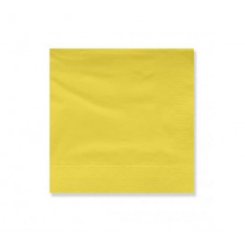 Papieren servet gele rand 25x25cm 2C (3400 stuks)