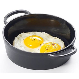 Bediening mini Paella pan dienblad PP zwart 9cm (6 stuks) 